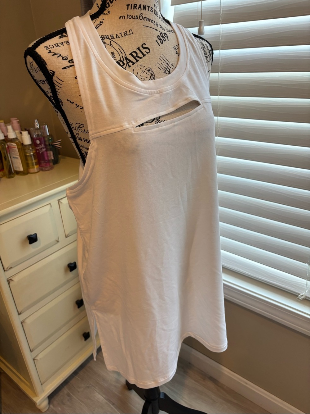 Under Armour White Tank Top with Front Cutout
